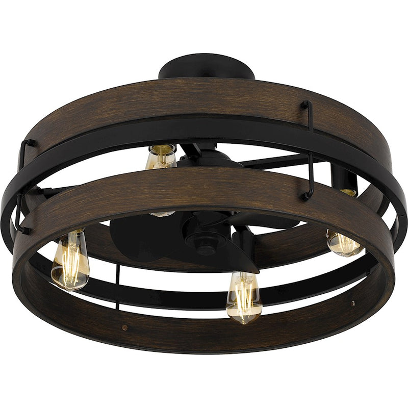 Quoizel Moyer 4 Light Fan Light, Matte Black