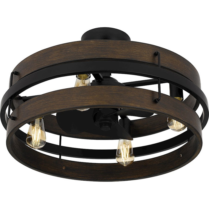Quoizel Moyer 4 Light Fan Light, Matte Black