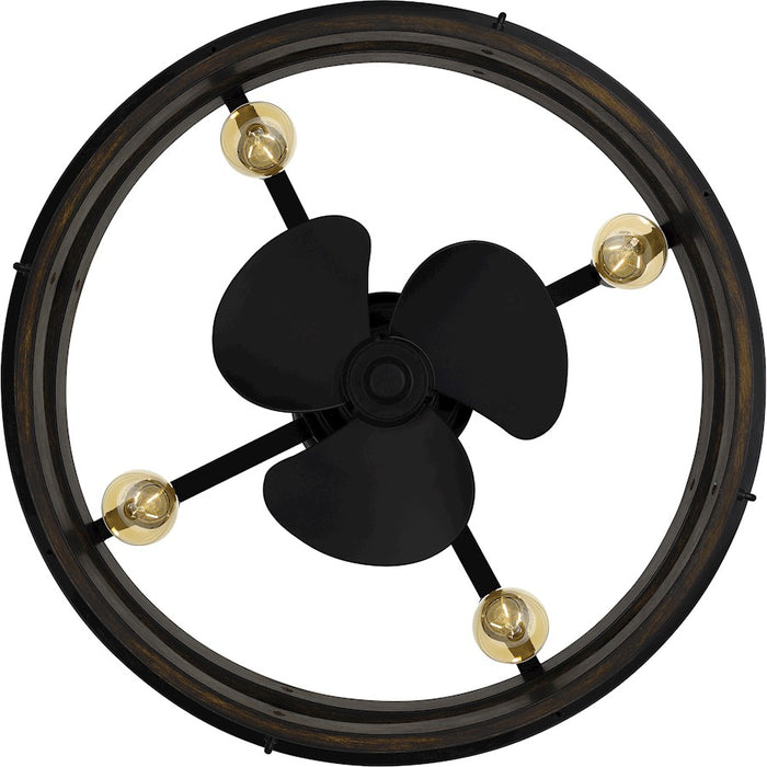 Quoizel Moyer 4 Light Fan Light, Matte Black