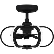 Quoizel Zuri 20in LED Ceiling Fan | Modern Matte Black Steel | Small Bedroom & Living Room | 19.75 x 19.75 x 16.25 in | Model QFA6164MBK