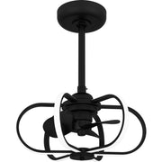 Quoizel Zuri 20in LED Ceiling Fan | Modern Matte Black Steel | Small Bedroom & Living Room | 19.75 x 19.75 x 16.25 in | Model QFA6164MBK