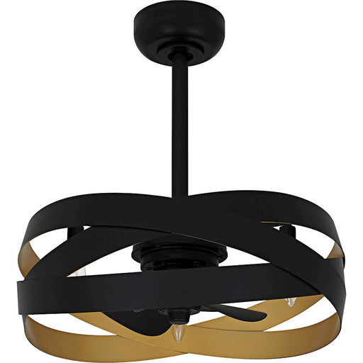 Quoizel Zito 3Light Fandelier, Matte Black/Metal