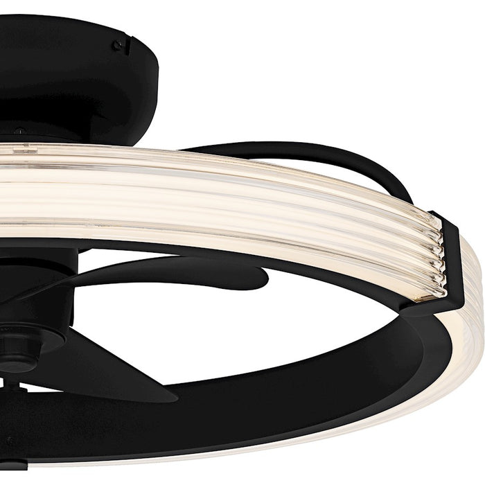 Quoizel Elrod Light Fandelier, Matte Black/Clear Ribbed Acrylic