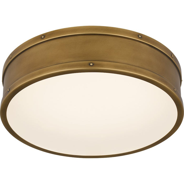 Quoizel Ahoy Integrated LED Flush, Weathered Brass/Etched