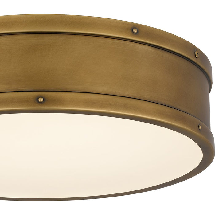 Quoizel Ahoy Integrated LED Flush, Weathered Brass/Etched