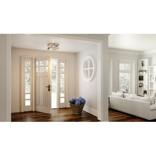 Quoizel Beck 2 Light Flush Mount, Clear