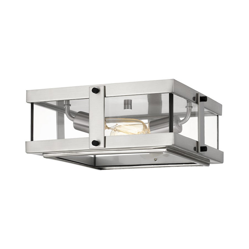Quoizel Beck 2 Light Flush Mount, Clear