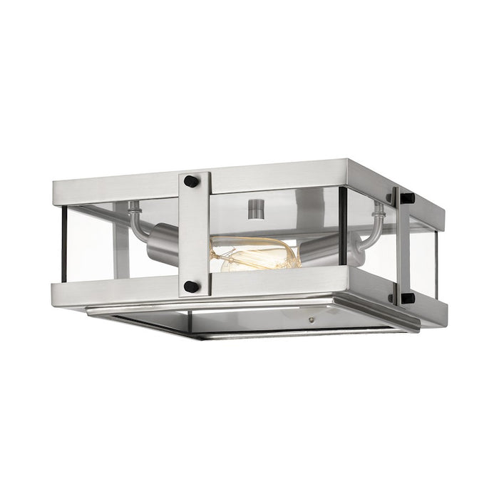 Quoizel Beck 2 Light Flush Mount, Clear
