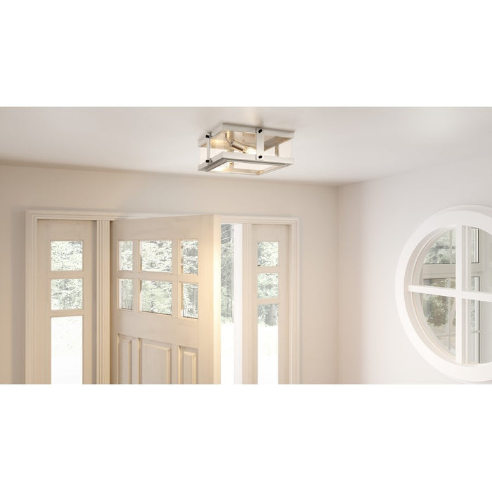 Quoizel Beck 2 Light Flush Mount, Clear
