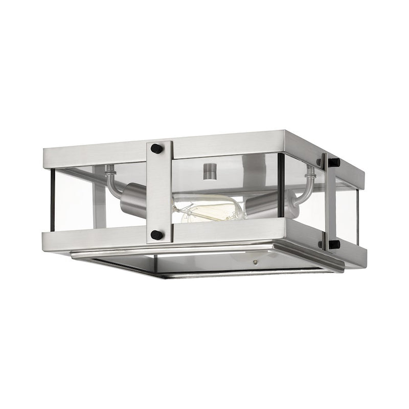 Quoizel Beck 2 Light Flush Mount, Clear