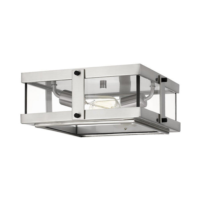 Quoizel Beck 2 Light Flush Mount, Clear