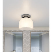 Quoizel Rembrandt 1 Light Flush Mount, Brushed Nickel/Etched Ribbed