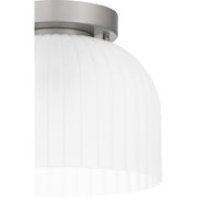 Quoizel Rembrandt 1 Light Flush Mount, Brushed Nickel/Etched Ribbed