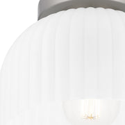 Quoizel Rembrandt 1 Light Flush Mount, Brushed Nickel/Etched Ribbed
