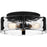 Quoizel Angora 3 Light Flush Mount, Matte Black/Clear Hammered