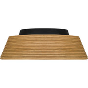 Quoizel Zahara 18in 3-Light Flush Mount | Modern Farmhouse Matte Black and Bamboo | Hallway & Foyer Ceiling Light | Model QFL6167MBK