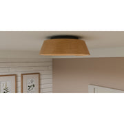 Quoizel Zahara 18in 3-Light Flush Mount | Modern Farmhouse Matte Black and Bamboo | Hallway & Foyer Ceiling Light | Model QFL6167MBK