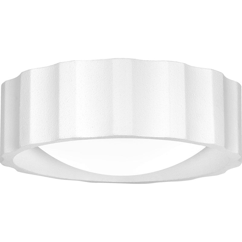 Quoizel 2 Light Flush Mount, Textured White/Opal Etched