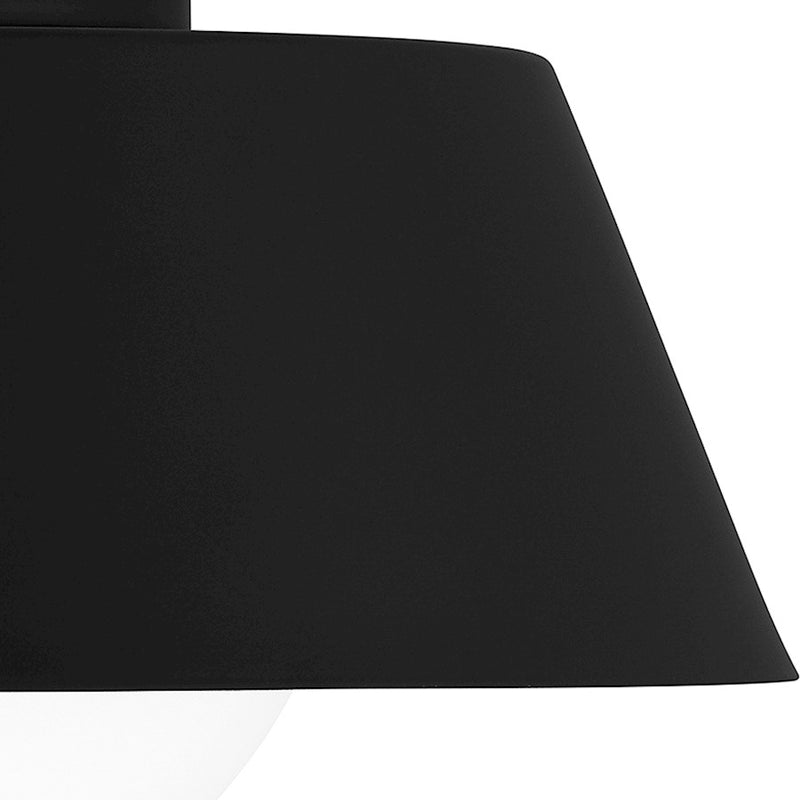 Quoizel Damascus 1 Light Flush Mount, Matte Black/Opal /Clear