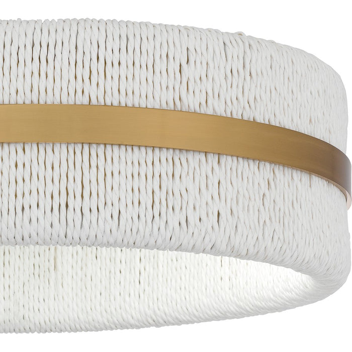 Quoizel Maeve 2 Light Flush Mount, Brushed Gold/White Rope