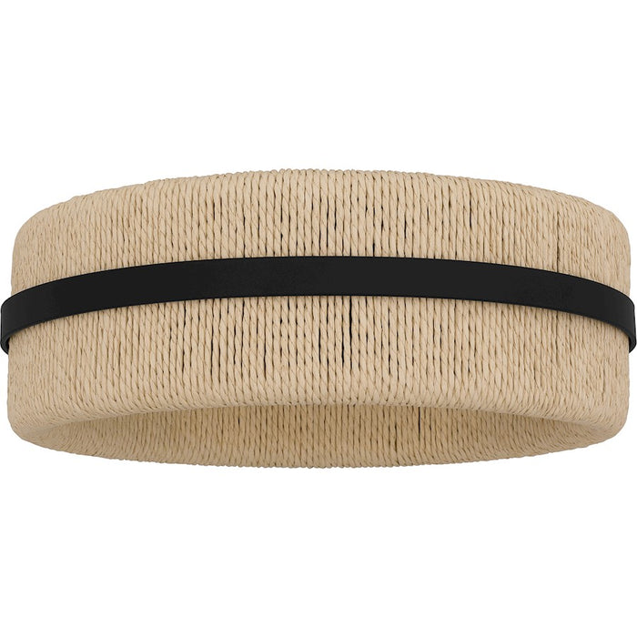 Quoizel Maeve 2 Light Flush Mount, Matte Black/Ivory Rope