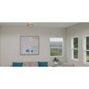Quoizel Kaplan 14in 2-Light Flush Mount | Transitional Aged Brass and Clear Seedy Glass | Bedroom & Hallway | 14 x 14 x 5.25 in | Model QFL6222AB