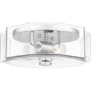 Quoizel Kaplan 14in 2-Light Flush Mount | Transitional Polished Chrome and Clear Seedy Glass | Bedroom & Hallway | 14 x 14 x 5.25 in | Model QFL6222C