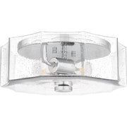 Quoizel Kaplan 14in 2-Light Flush Mount | Transitional Polished Chrome and Clear Seedy Glass | Bedroom & Hallway | 14 x 14 x 5.25 in | Model QFL6222C