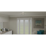 Quoizel Kaplan 14in 2-Light Flush Mount | Transitional Polished Chrome and Clear Seedy Glass | Bedroom & Hallway | 14 x 14 x 5.25 in | Model QFL6222C