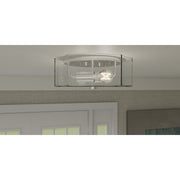 Quoizel Kaplan 14in 2-Light Flush Mount | Transitional Polished Chrome and Clear Seedy Glass | Bedroom & Hallway | 14 x 14 x 5.25 in | Model QFL6222C