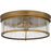 Quoizel Theodora 3 Light Flush Mount, Brass/Clear Seedy Glass