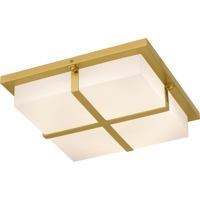 Quoizel Armstrong Integrated LED Flush, Gold/Sandblast Acrylic