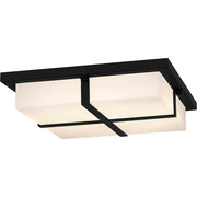 Quoizel Armstrong Integrated LED Flush, Black/Sandblast Acrylic - QFL6761MBK