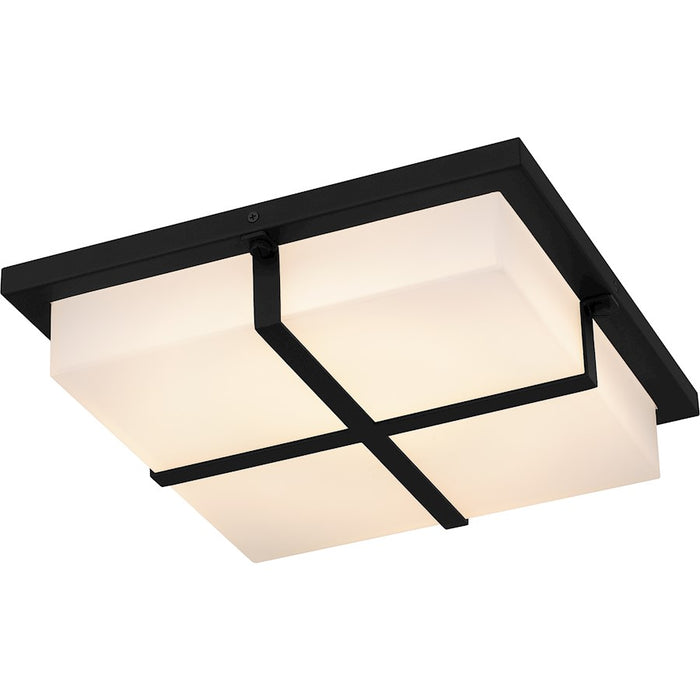 Quoizel Armstrong Integrated LED Flush, Black/Sandblast Acrylic