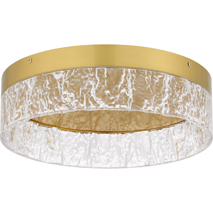 Quoizel Vistaria LED Flush Mount, Gold/Clear Textured Acrylic