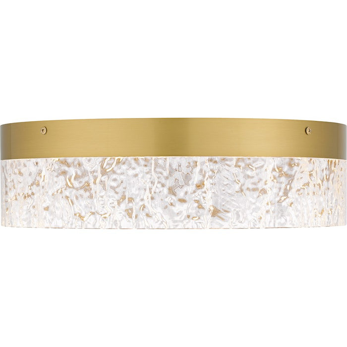 Quoizel Vistaria LED Flush Mount, Gold/Clear Textured Acrylic