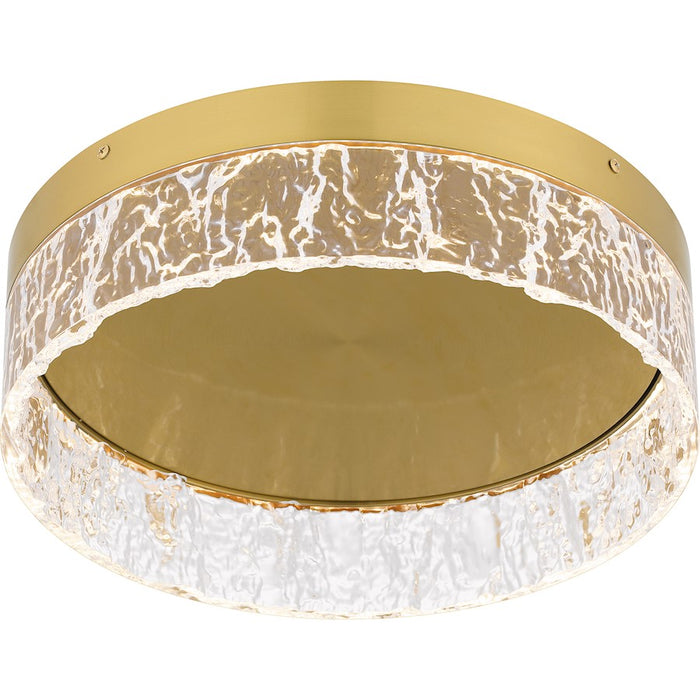 Quoizel Vistaria LED Flush Mount, Gold/Clear Textured Acrylic