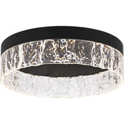 Quoizel Vistaria LED Flush Mount, Black/Clear Textured Acrylic - QFL6763MBK