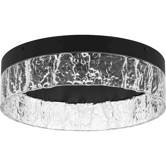 Quoizel Vistaria LED Flush Mount, Black/Clear Textured Acrylic