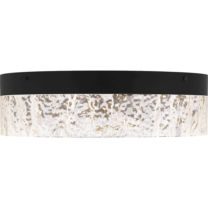 Quoizel Vistaria LED Flush Mount, Black/Clear Textured Acrylic