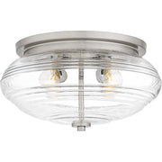 Quoizel Gatonby 4Lt Flush Mount, Nickel/Clear Ribbed - QFL6773BN