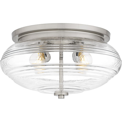 Quoizel Gatonby 4Lt Flush Mount, Nickel/Clear Ribbed - QFL6773BN