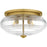 Quoizel Gatonby 4Light Flush Mount, Brushed Gold/Clear Ribbed Glass