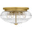 Quoizel Gatonby 4Light Flush Mount, Brushed Gold/Clear Ribbed Glass