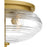 Quoizel Gatonby 4Light Flush Mount, Brushed Gold/Clear Ribbed Glass