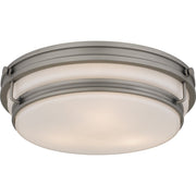 Quoizel Grafton 3Light Flush Mount, Antique Nickel/Opal Etched Glass - QFL6776AN