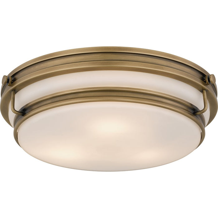 Quoizel Grafton 3Lt Flush Mount, Weathered Brass/Opal Etched - QFL6776WS