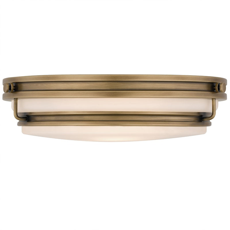 Quoizel Grafton 3Lt Flush Mount, Weathered Brass/Opal Etched