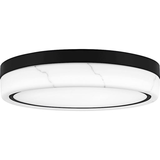Quoizel Gasper Light Flush Mount, Matte Black/Alabaster Glass - QFL6778MBK
