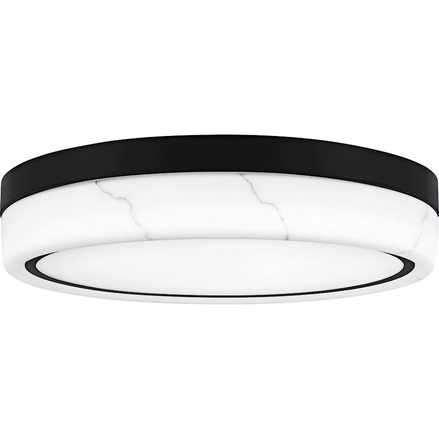 Quoizel Gasper Light Flush Mount, Matte Black/Alabaster Glass - QFL6778MBK